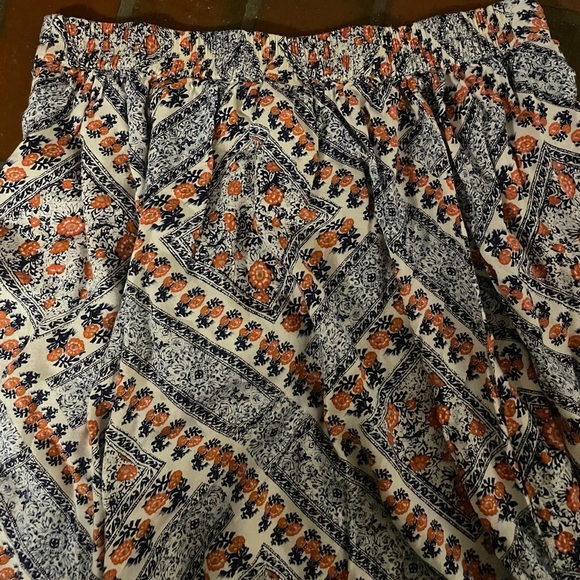 BOCA BAY ABOVE MIDI SKIRT SIZE L Navy Orange Boho - Picture 3 of 10